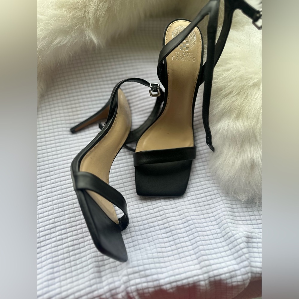 Vince Camuto Black Strappy Heels
